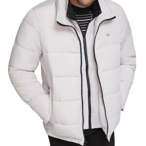 NEW CALVIN KLEIN Men's Small Puffer With Set In Bib Detail Color Frost